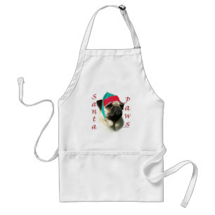 Mops (fawn) Santa Paws Schürze