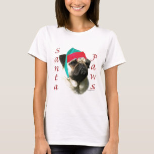 Mops (fawn) Santa Paws T-Shirt