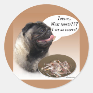 Mops (fawn) Türkei Runder Aufkleber