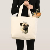 Mops (fawn) Vater 2 Jumbo Stoffbeutel (Vorderseite (Produkt))