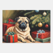 Mops feiert Weihnachten Geschenkpapier Set (Vorderseite 3)