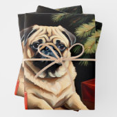 Mops feiert Weihnachten Geschenkpapier Set (Beispiel)