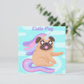 Mops Feiertagskarte (Stehend Vorderseite)