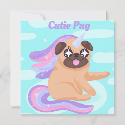 Mops Feiertagskarte (Vorderseite)