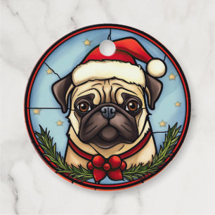 Mops Festgläser Weihnachten Geschenkanhänger