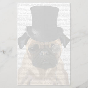 Mops, Festhund und Hut Briefpapier