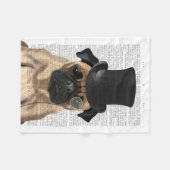 Mops, Festhund und Hut Fleecedecke (Vorderseite (Horizontal))