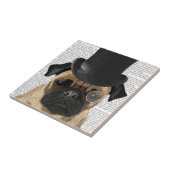 Mops, Festhund und Hut Fliese (Seite)