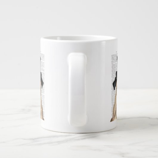 Mops, Festhund und Hut Jumbo-Tasse (Rückseite)