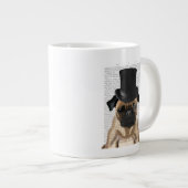 Mops, Festhund und Hut Jumbo-Tasse (Vorderseite Rechts)