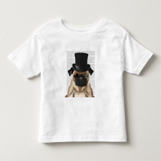 Mops, Festhund und Hut Kleinkind T-shirt (Vorderseite)