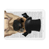 Mops, Festhund und Hut Magnet (Horizontal)