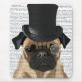 Mops, Festhund und Hut Mousepad (Vorne)
