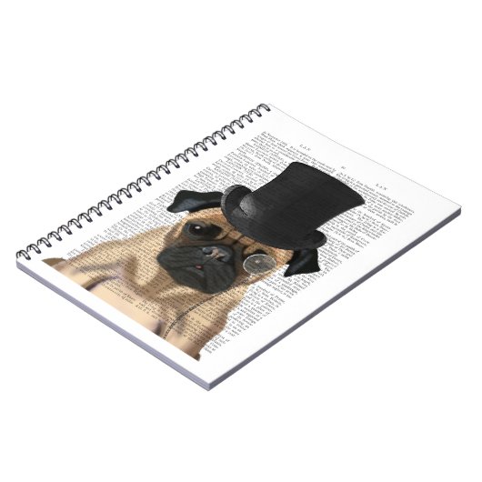 Mops, Festhund und Hut Notizblock (Linke Seite)