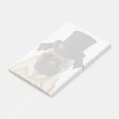 Mops, Festhund und Hut Post-it Klebezettel (angewinkelt)