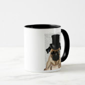Mops, Festhund und Hut Tasse (VorderseiteRechts)