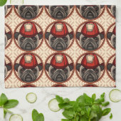 Mops Feuerwehrmann Geschirrtuch (Gefaltet)