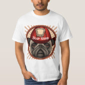 Mops Feuerwehrmann T-Shirt (Vorderseite)
