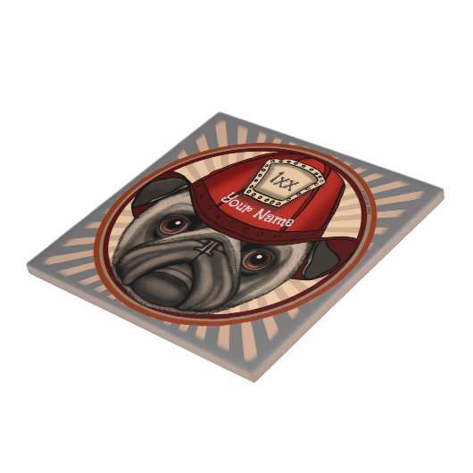 Mops-Feuerwehrtafel Fliese (Seite)