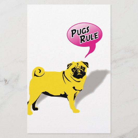 Mops Fidel Briefpapier (Vorderseite)