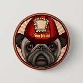 Mops Firefighter-Button Button (Vorderseite)