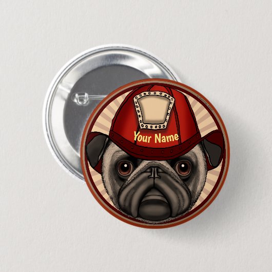 Mops Firefighter-Button Button (Vorne & Hinten)