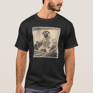 Mops Fischerei auf einem Schiff Niedlich T-Shirt