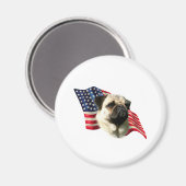 Mops-Flag Magnet (Vorderseite/Rückseite)