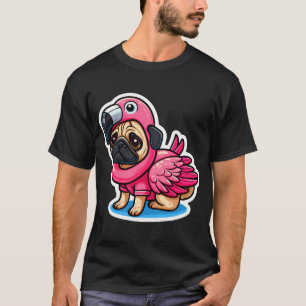 Mops Flamingo Kawaii Süßer Welpe Hund Flamingo Lus T-Shirt