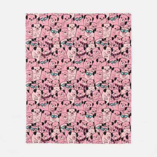 Mops Fleece Blanket (Vorderseite)