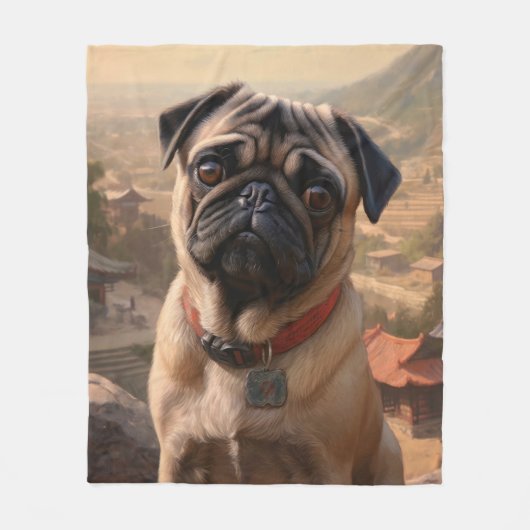 Mops Fleecedecke (Vorderseite)