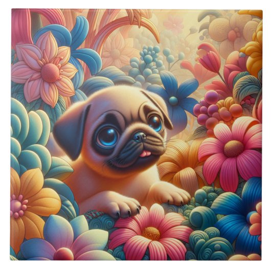 Mops Fliese (Vorderseite)