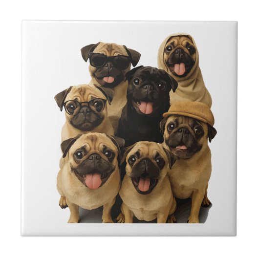 Mops Fliese (Vorderseite)