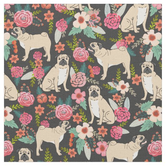 Mops Florenz Gewebe-Design-Stoffe Stoff (Nahaufnahme)