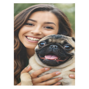 Mops-Foto personalisieren anpassen Tischdecke