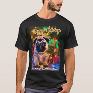 Mops FROHE FEIERTAGE 121 FROHE WEIHNACHTEN T-Shirt