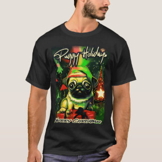 Mops FROHE WEIHNACHTEN 94 FROHE WEIHNACHTEN MOPPI  T-Shirt