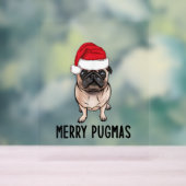 Mops Frohe Weihnachten Mops Merry Pugmas Acrylschild (Neutral)