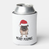 Mops Frohe Weihnachten Mops Merry Pugmas Dosenkühler (Kanne Vorderseite)