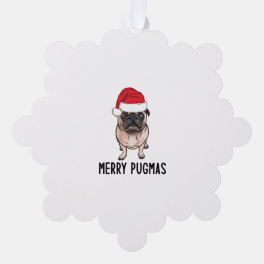 Mops Frohe Weihnachten Mops Merry Pugmas Ornament Karte (Vorderseite)