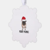 Mops Frohe Weihnachten Mops Merry Pugmas Ornament Karte (Linke Ecke)