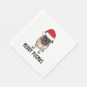 Mops Frohe Weihnachten Mops Merry Pugmas Serviette (Ecke)