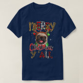 Mops Frohe Weihnachten Sie alle Pugmas Leopard Rei T-Shirt (Design vorne)