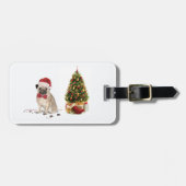 Mops Funny Christmas Dog mit Baum Gepäckanhänger (Vorderseite horizontal)