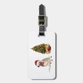 Mops Funny Christmas Dog mit Baum Gepäckanhänger (Vorderseite vertikal)