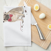 Mops Funny Christmas Dog mit Baum Geschirrtuch (Viertel Falte)