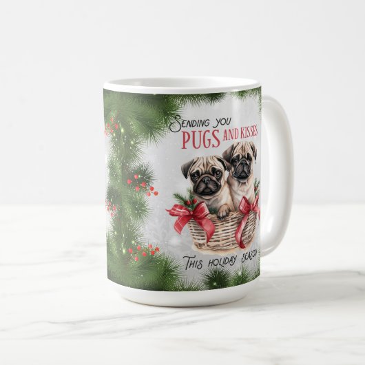 Mops Funny Christmas Hund Kaffee Tasse (VorderseiteRechts)