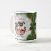 Mops Funny Christmas Hund Kaffee Tasse (Vorderseite Links)