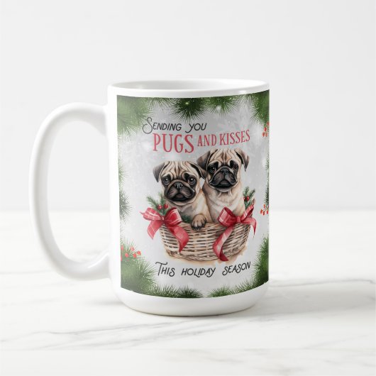 Mops Funny Christmas Hund Kaffee Tasse (Links)