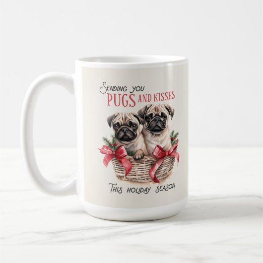 Mops Funny Christmas Hund Kaffee Tasse (Links)